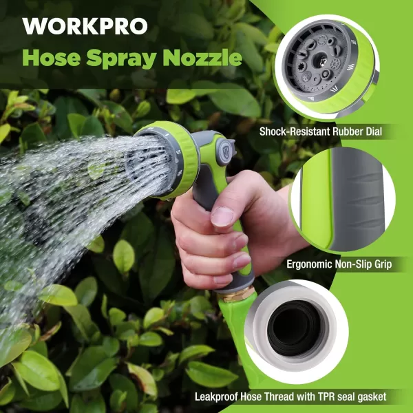 WORKPRO Garden Hose Nozzle  10 Spray Patterns Thumb Control On Off Valve Perfect Garden Water Hose Sprayer for Outdoor Watering Plants Car washing Cleaning Showering PetsWORKPRO Garden Hose Nozzle  10 Spray Patterns Thumb Control On Off Valve Perfect Garden Water Hose Sprayer for Outdoor Watering Plants Car washing Cleaning Showering Pets