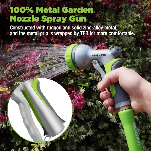 WORKPRO Garden Hose Nozzle  100 Metal Water Hose Sprayer with 8 Watering Patterns amp Thumb Control Adjustable Spray Water Flow for Car Washing Plants Watering Pets Showering Outdoor FunWORKPRO Garden Hose Nozzle  100 Metal Water Hose Sprayer with 8 Watering Patterns amp Thumb Control Adjustable Spray Water Flow for Car Washing Plants Watering Pets Showering Outdoor Fun