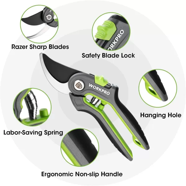 WORKPRO Garden Pruning Shears 2 Pack 8 Bypass Pruning Shears and 625 Straight Garden Scissors Premium Plant Shears Garden Clippers Hand Tools for Cutting Flowers Trimming Plants Picking FruitsWORKPRO Garden Pruning Shears 2 Pack 8 Bypass Pruning Shears and 625 Straight Garden Scissors Premium Plant Shears Garden Clippers Hand Tools for Cutting Flowers Trimming Plants Picking Fruits