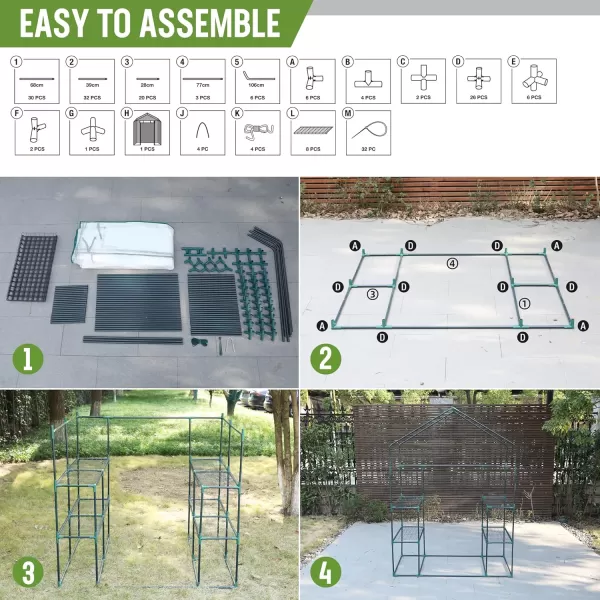 WORKPRO Greenhouse 56 x 56 x 77 Heavy Duty Walk in Greenhouses for Outdoors with Screen Windows Thicken PE Cover 3 Tier 8 Shelves Portable Green House Kit for Patio Backyard and Porch56 L X 56 W X 77 H Walk in Large