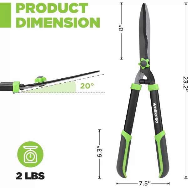 WORKPRO Hedge Shears 23 Manual Hedge Trimmers with Wavy Blade amp Ergonomic Comfortable Handle Home Garden Pruner Hedge Clippers Perfect for Trimming Borders Boxwood and Tall BushesWORKPRO Hedge Shears 23 Manual Hedge Trimmers with Wavy Blade amp Ergonomic Comfortable Handle Home Garden Pruner Hedge Clippers Perfect for Trimming Borders Boxwood and Tall Bushes