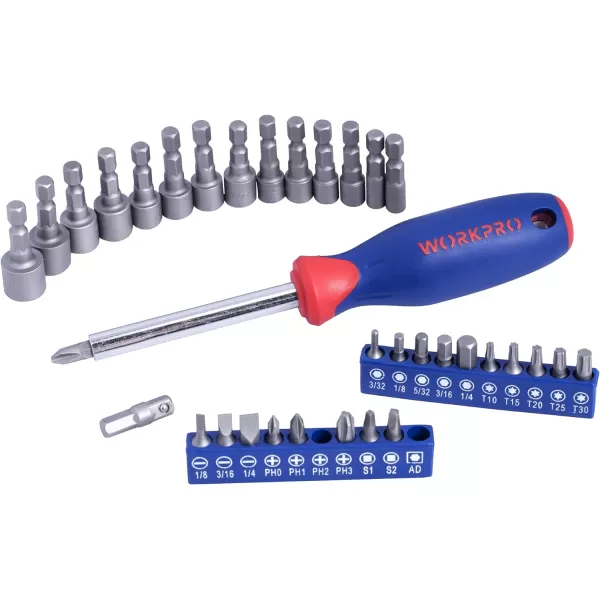 WORKPRO Socket Wrench Set 164piece Mechanics Tool Kit 14 Inch 38 Inch and 12 Inch Drive Quick Release Ratchet Metric and Standard 6Point 12Point Sockets with Blow Molded CaseWORKPRO Socket Wrench Set 164piece Mechanics Tool Kit 14 Inch 38 Inch and 12 Inch Drive Quick Release Ratchet Metric and Standard 6Point 12Point Sockets with Blow Molded Case