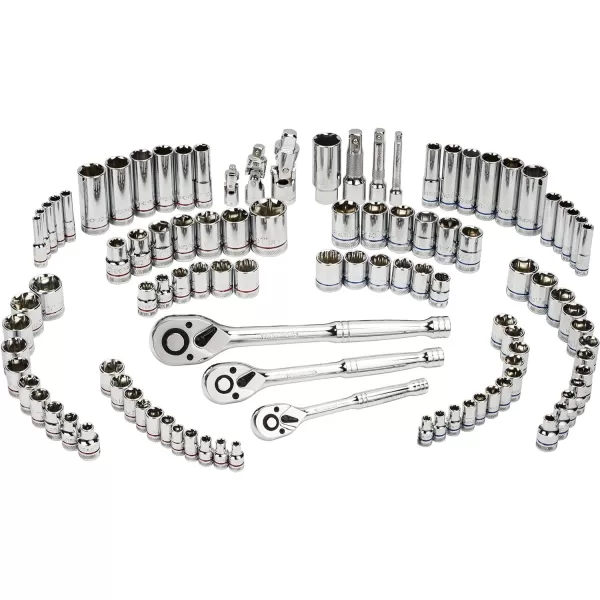 WORKPRO Socket Wrench Set 164piece Mechanics Tool Kit 14 Inch 38 Inch and 12 Inch Drive Quick Release Ratchet Metric and Standard 6Point 12Point Sockets with Blow Molded CaseWORKPRO Socket Wrench Set 164piece Mechanics Tool Kit 14 Inch 38 Inch and 12 Inch Drive Quick Release Ratchet Metric and Standard 6Point 12Point Sockets with Blow Molded Case