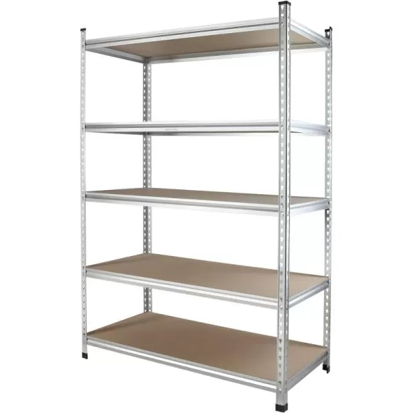 WORKPRO 5Tier Storage Shelving Unit 48W x 24D x 72H Adjustable Storage Rack Heavy Duty Aluminum Alloy Shelf 2750 lbs Load Capacity Total for Garage Kitchen Bathroom Warehouse W08206110 48u201DW x 24u201DD x 72u201DH