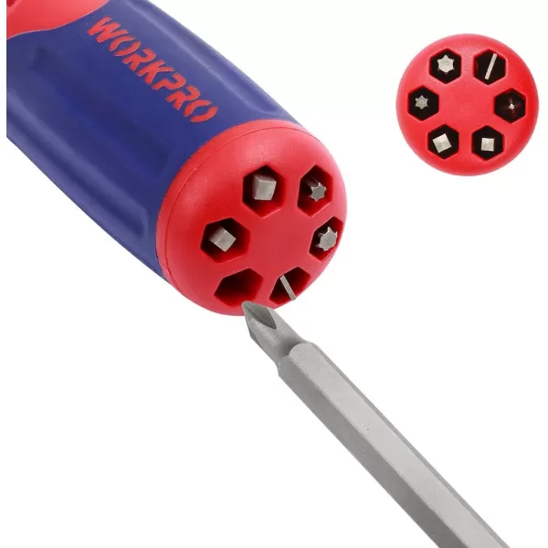 WORKPRO 12in1 Ratcheting MultiBit Screwdriver Set Quickload Mechanism Screwdriver with Double End Bits in HandleWORKPRO 12in1 Ratcheting MultiBit Screwdriver Set Quickload Mechanism Screwdriver with Double End Bits in Handle