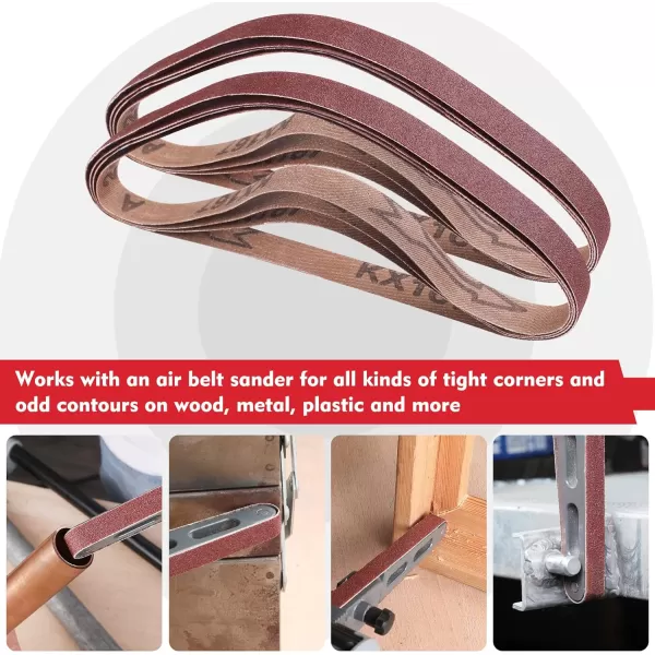 WORKPRO 36 Pack 1 x 30 Inch Sanding Belts Sandpaper Kit Aluminum Oxide Abrasive Belts 6 PCS Each of 6080120180240400 Grit Belt Sander Tools for Woodworking Metal Polishing Knife Sharpening12x18 inch