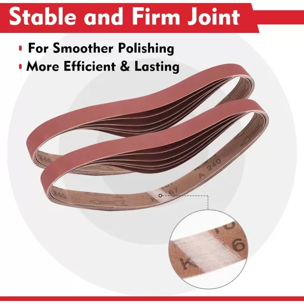 WORKPRO 36 Pack 1 x 30 Inch Sanding Belts Sandpaper Kit Aluminum Oxide Abrasive Belts 6 PCS Each of 6080120180240400 Grit Belt Sander Tools for Woodworking Metal Polishing Knife Sharpening1x30 inch
