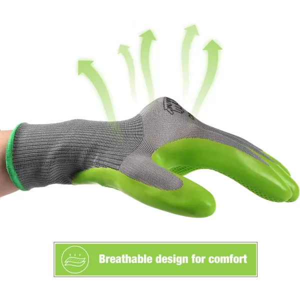 WORKPRO 6 Pairs Garden Gloves Work Glove with Eco Latex Palm Coated Working Gloves for Weeding Digging Raking and PruningMMedium Pack of 12