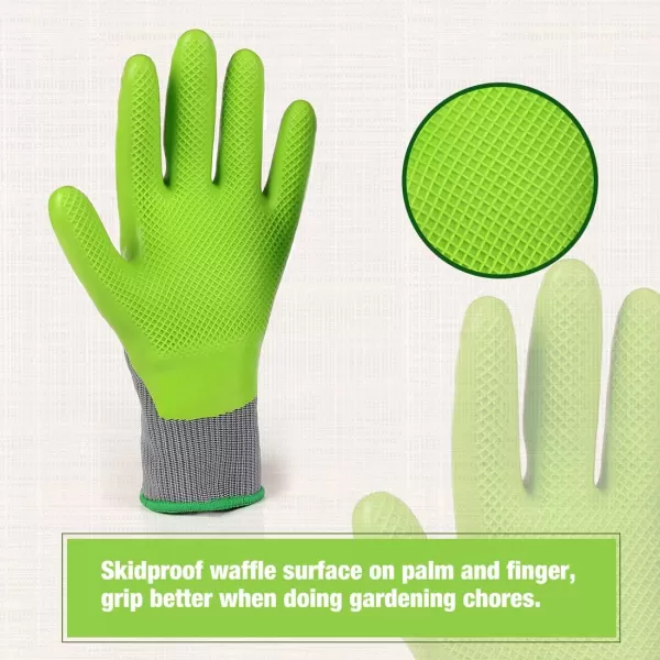 WORKPRO 6 Pairs Garden Gloves Work Glove with Eco Latex Palm Coated Working Gloves for Weeding Digging Raking and PruningMMedium Pack of 12