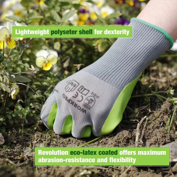 WORKPRO 6 Pairs Garden Gloves Work Glove with Eco Latex Palm Coated Working Gloves for Weeding Digging Raking and PruningMMedium Pack of 12