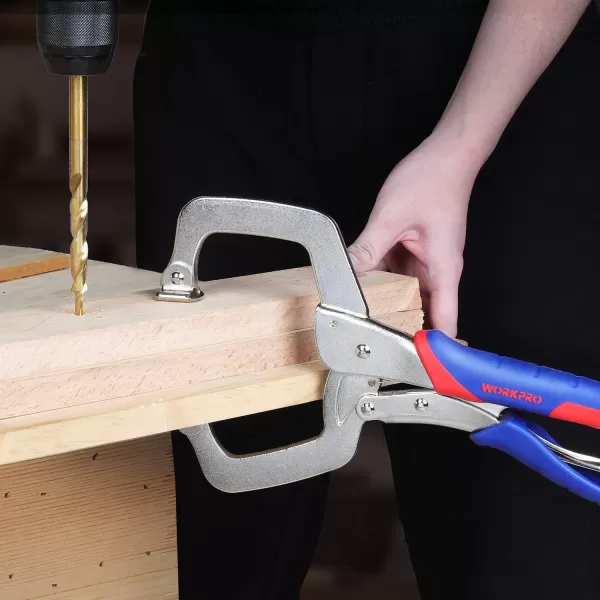 WORKPRO 11 Face Clamp Locking CClamp Metal Pocket Hole Clamp for Woodworking and Jig Pocket HoleWORKPRO 11 Face Clamp Locking CClamp Metal Pocket Hole Clamp for Woodworking and Jig Pocket Hole