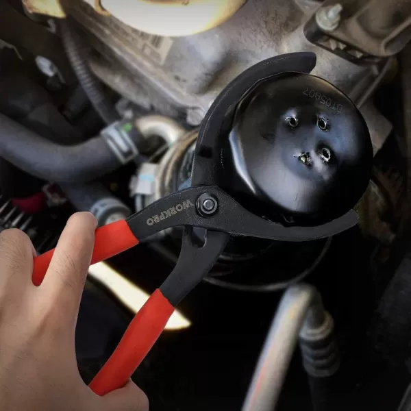WORKPRO 12 Adjustable Oil Filter Pliers Wrench Adjustable Oil Filter Removal Tool Ideal For Engine Filters Conduit amp Fittings W114083AWORKPRO 12 Adjustable Oil Filter Pliers Wrench Adjustable Oil Filter Removal Tool Ideal For Engine Filters Conduit amp Fittings W114083A