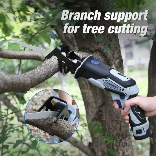 WORKPRO 12V Cordless Reciprocating Saw with Clamping Jaw 20Ah LiIon Battery with 1 Hour Fast Charger Variable Speed and ToolFree Blade Change 3 Saw Blades for Wood amp Metal CuttingWORKPRO 12V Cordless Reciprocating Saw with Clamping Jaw 20Ah LiIon Battery with 1 Hour Fast Charger Variable Speed and ToolFree Blade Change 3 Saw Blades for Wood amp Metal Cutting