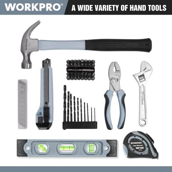WORKPRO 12V Pink Cordless Drill Driver and Home Tool Kit Hand Tool Set for DIY Home Maintenance 14inch Storage Bag Included  Pink RibbonGrey