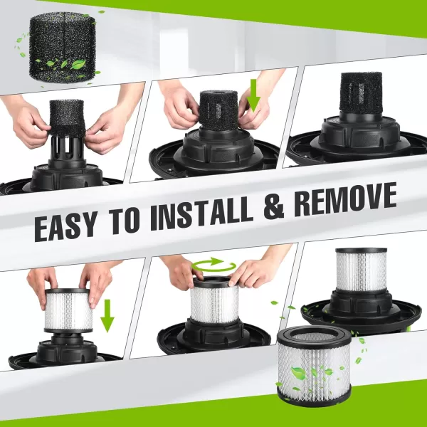 WORKPRO 1PC Cartridge Filteramp2PC Foam Wet Filter For WORKPRO W125089AEW125090AEW125091AE 6G Vacuum CleanerWORKPRO 1PC Cartridge Filteramp2PC Foam Wet Filter For WORKPRO W125089AEW125090AEW125091AE 6G Vacuum Cleaner