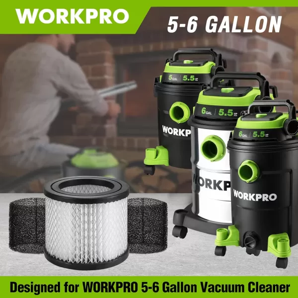 WORKPRO 1PC Cartridge Filterampamp2PC Foam Wet Filter For WORKPRO W125089AEW125090AEW125091AE 6G Vacuum Cleaner