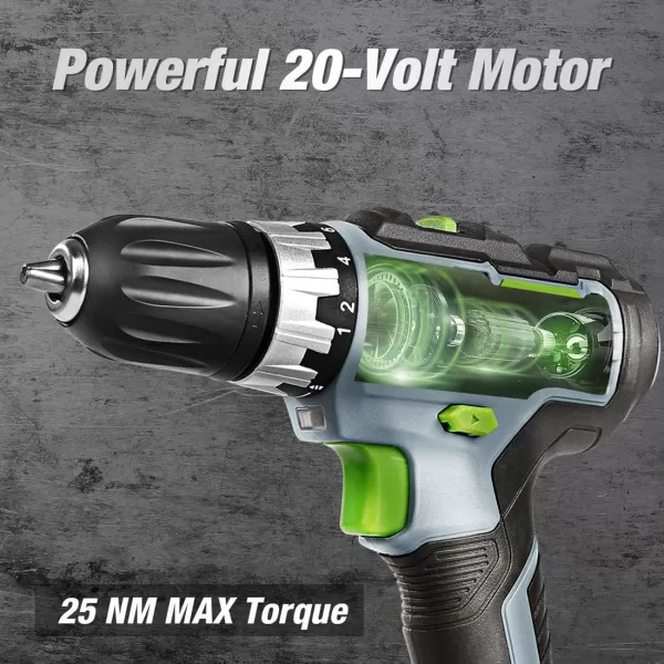 WORKPRO 20V Cordless DrillDriver Kit 38 182 Torque Setting Variable Speed 20 Ah Liion Battery and 1 Hour Fast ChargerWORKPRO 20V Cordless DrillDriver Kit 38 182 Torque Setting Variable Speed 20 Ah Liion Battery and 1 Hour Fast Charger