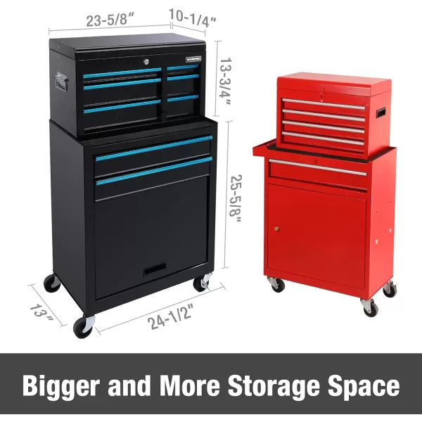 WORKPRO 245 Inch 5Drawer Rolling Tool Chest with Wheels Sliding Metal Drawer Rolling Tool Storage Cabinet Removable Toolbox Organizer for Workshop GarageWORKPRO 245 Inch 5Drawer Rolling Tool Chest with Wheels Sliding Metal Drawer Rolling Tool Storage Cabinet Removable Toolbox Organizer for Workshop Garage