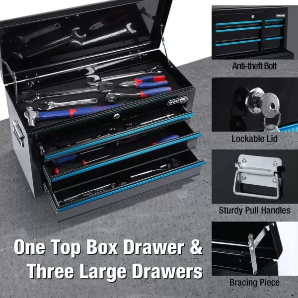 WORKPRO 245 Inch 5Drawer Rolling Tool Chest with Wheels Sliding Metal Drawer Rolling Tool Storage Cabinet Removable Toolbox Organizer for Workshop GarageWORKPRO 245 Inch 5Drawer Rolling Tool Chest with Wheels Sliding Metal Drawer Rolling Tool Storage Cabinet Removable Toolbox Organizer for Workshop Garage