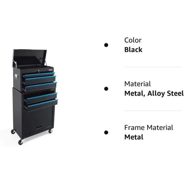 WORKPRO 245 Inch 5Drawer Rolling Tool Chest with Wheels Sliding Metal Drawer Rolling Tool Storage Cabinet Removable Toolbox Organizer for Workshop GarageWORKPRO 245 Inch 5Drawer Rolling Tool Chest with Wheels Sliding Metal Drawer Rolling Tool Storage Cabinet Removable Toolbox Organizer for Workshop Garage