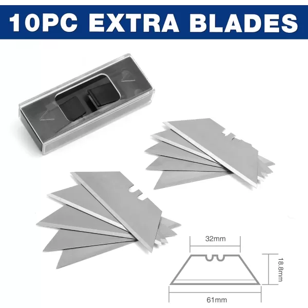 WORKPRO Folding Utility Knife Set Quick Change Blade Backlock Mechanism 3piece with 10piece Extra BladesWORKPRO Folding Utility Knife Set Quick Change Blade Backlock Mechanism 3piece with 10piece Extra Blades