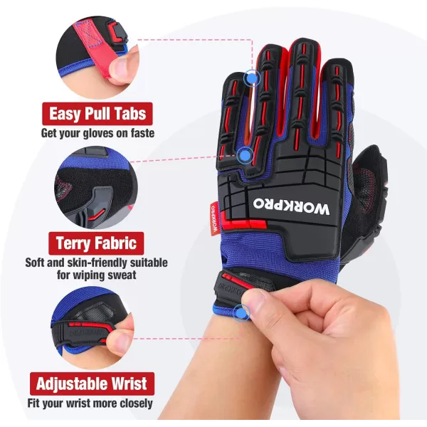 WORKPRO Heavy Duty Work Gloves Synthetic Leather Impact Protection Working Gloves for Men PVC Protection Touch ScreenWORKPRO Heavy Duty Work Gloves Synthetic Leather Impact Protection Working Gloves for Men PVC Protection Touch Screen