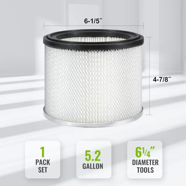 WORKPRO Replacement Cartridge Filter For WORKPRO W125081AE Ash Cleaner  Washable and ReusableWORKPRO Replacement Cartridge Filter For WORKPRO W125081AE Ash Cleaner  Washable and Reusable
