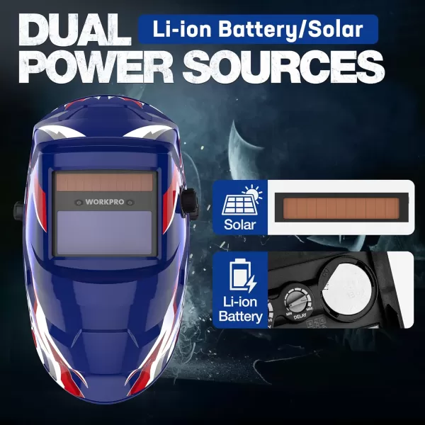 WORKPRO Welding Helmet True Color Auto Darkening 1112 Large Viewing Welding Mask Hood 4 Arc Sensor Automatic Solar Welder Shield for Mig Tig Arc PawBasic modelDecal