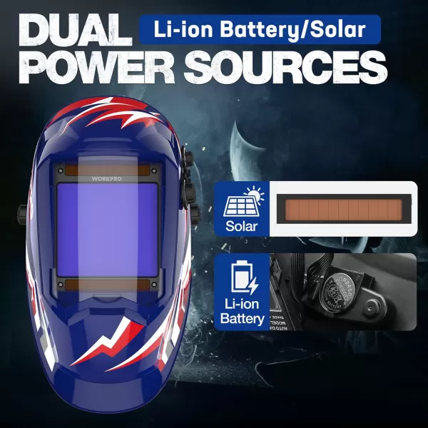 WORKPRO Welding Helmet True Color Auto Darkening 1112 Large Viewing Welding Mask Hood 4 Arc Sensor Automatic Solar Welder Shield for Mig Tig Arc PawUpgrade modelDecal