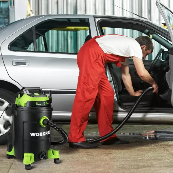 WORKPRO WetDry Vacuum 25 Gallon 3 Peak Horsepower Portable Shop Vacuum Cleaner for HomeJobsite Dust Collection Job with Attachments6 Gallon 55 Peak HP