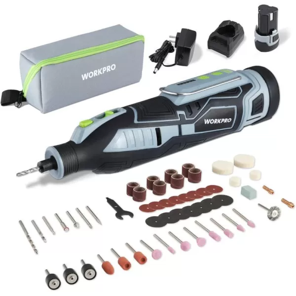 WORKPRO 12V Cordless Rotary Tool Kit with 2 batteries 5 Variable Speeds Powerful Engraver Sander Polisher 114 Easy Change Accessories Craft Tool for Handmade and DIYWORKPRO 12V Cordless Rotary Tool Kit with 2 batteries 5 Variable Speeds Powerful Engraver Sander Polisher 114 Easy Change Accessories Craft Tool for Handmade and DIY