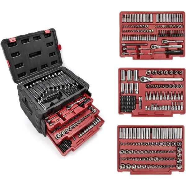 WORKPRO 450Piece Mechanics Tool Set Universal Professional Tool Kit with Heavy Duty Case BoxWORKPRO 450Piece Mechanics Tool Set Universal Professional Tool Kit with Heavy Duty Case Box