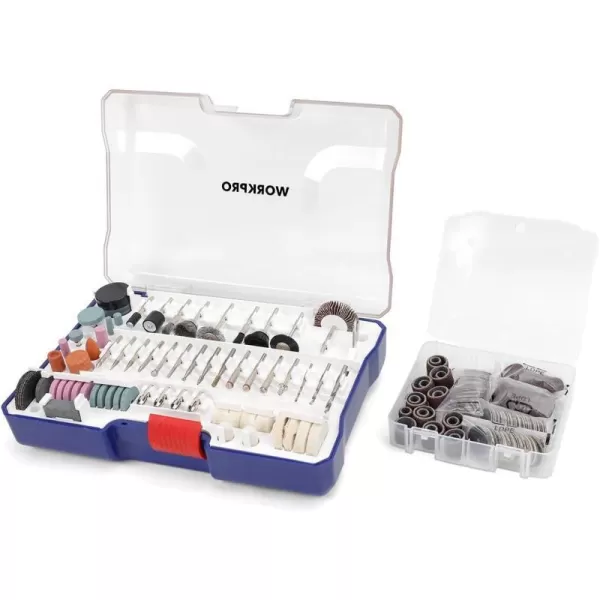 WORKPRO Rotary Tool Accessories Kit 295piece in Compact Case 18inch Diameter Shanks with 4pc Collet Universal for Major BrandsWORKPRO Rotary Tool Accessories Kit 295piece in Compact Case 18inch Diameter Shanks with 4pc Collet Universal for Major Brands