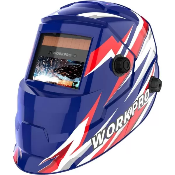 WORKPRO Welding Helmet True Color Auto Darkening 1112 Large Viewing Welding Mask Hood 4 Arc Sensor Automatic Solar Welder Shield for Mig Tig Arc PawBasic modelDecal