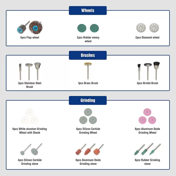 WORKPRO 276piece Rotary Tool Accessories Kit Universal Fitment for Easy Cutting Carving and Polishing