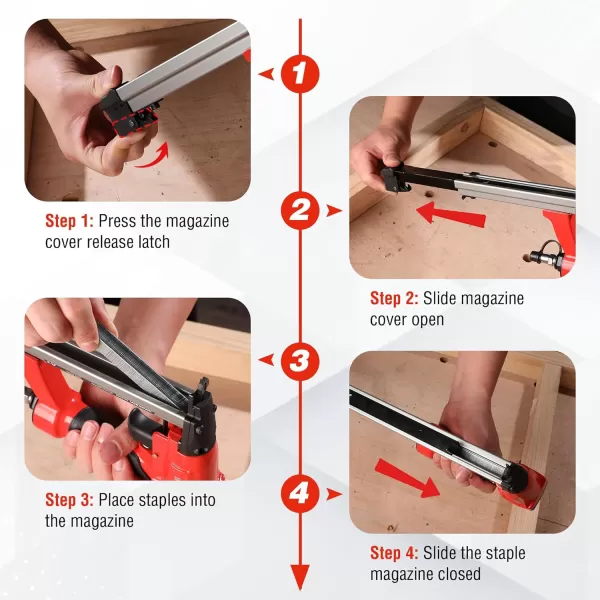 WORKPRO 8016 Pneumatic Staple Gun 21 Gauge Upholstery Stapler with 1500pcs Staples 14quot to 58quot AirPowered Rear Exhaust for Carpentry Woodworking and DIY Projects20G OilFree