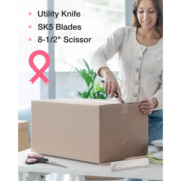 imageWORKPRO Pink Tool Kit  236 Pieces Pink Tool Set with Easy Carrying Round Pouch Household Tool Kit Perfect for DIY Home Maintenance  Pink Ribbon