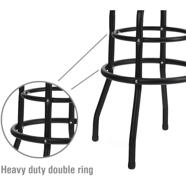 imageWORKPRO W112003 Garage Shop Stool HeavyDuty Steel Construction Garage Stool Swivel Cushion Seat Black Powder Coated Legs ampamp Footrest Single Pack