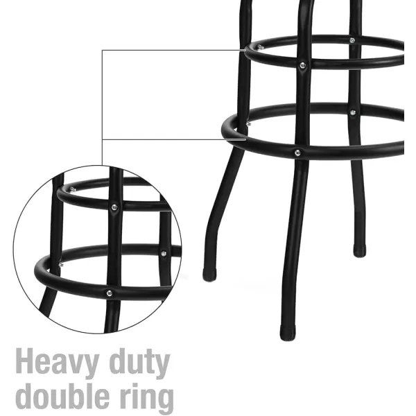 imageWORKPRO W112003 Garage Shop Stool HeavyDuty Steel Construction Garage Stool Swivel Cushion Seat Black Powder Coated Legs ampamp Footrest Single Pack