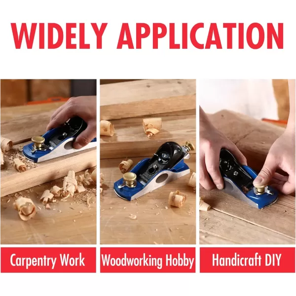 imageWORKPRO Wood Planer 6516quot Low Angle Hand Planer with T10A Steel Blade Adjustable Mouth ampamp Cast Iron Body Pocket Block Plane for Home Improvement Carpentry Work Woodworking Hobby Handicraft DIY