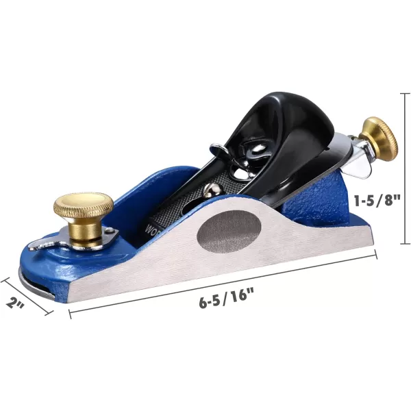 imageWORKPRO Wood Planer 6516quot Low Angle Hand Planer with T10A Steel Blade Adjustable Mouth ampamp Cast Iron Body Pocket Block Plane for Home Improvement Carpentry Work Woodworking Hobby Handicraft DIY