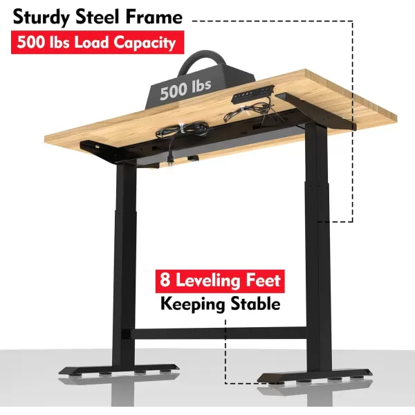 imageWORKPRO Dual Motor 48quot Electric Height Adjustable Workbench 500 LBS Load Capacity 48quotx24quot Wooden Top and Memory Keypad Work Table for Workshop Garage 2834quot to 48716 Lift Range
