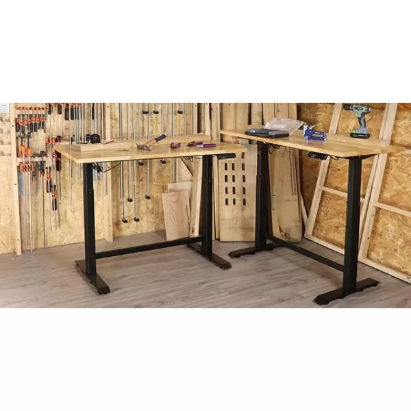imageWORKPRO Dual Motor 48quot Electric Height Adjustable Workbench 500 LBS Load Capacity 48quotx24quot Wooden Top and Memory Keypad Work Table for Workshop Garage 2834quot to 48716 Lift Range