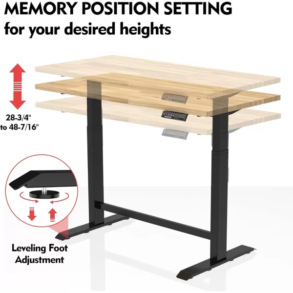 imageWORKPRO Dual Motor 48quot Electric Height Adjustable Workbench 500 LBS Load Capacity 48quotx24quot Wooden Top and Memory Keypad Work Table for Workshop Garage 2834quot to 48716 Lift Range