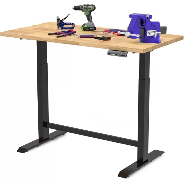 imageWORKPRO Dual Motor 48quot Electric Height Adjustable Workbench 500 LBS Load Capacity 48quotx24quot Wooden Top and Memory Keypad Work Table for Workshop Garage 2834quot to 48716 Lift Range