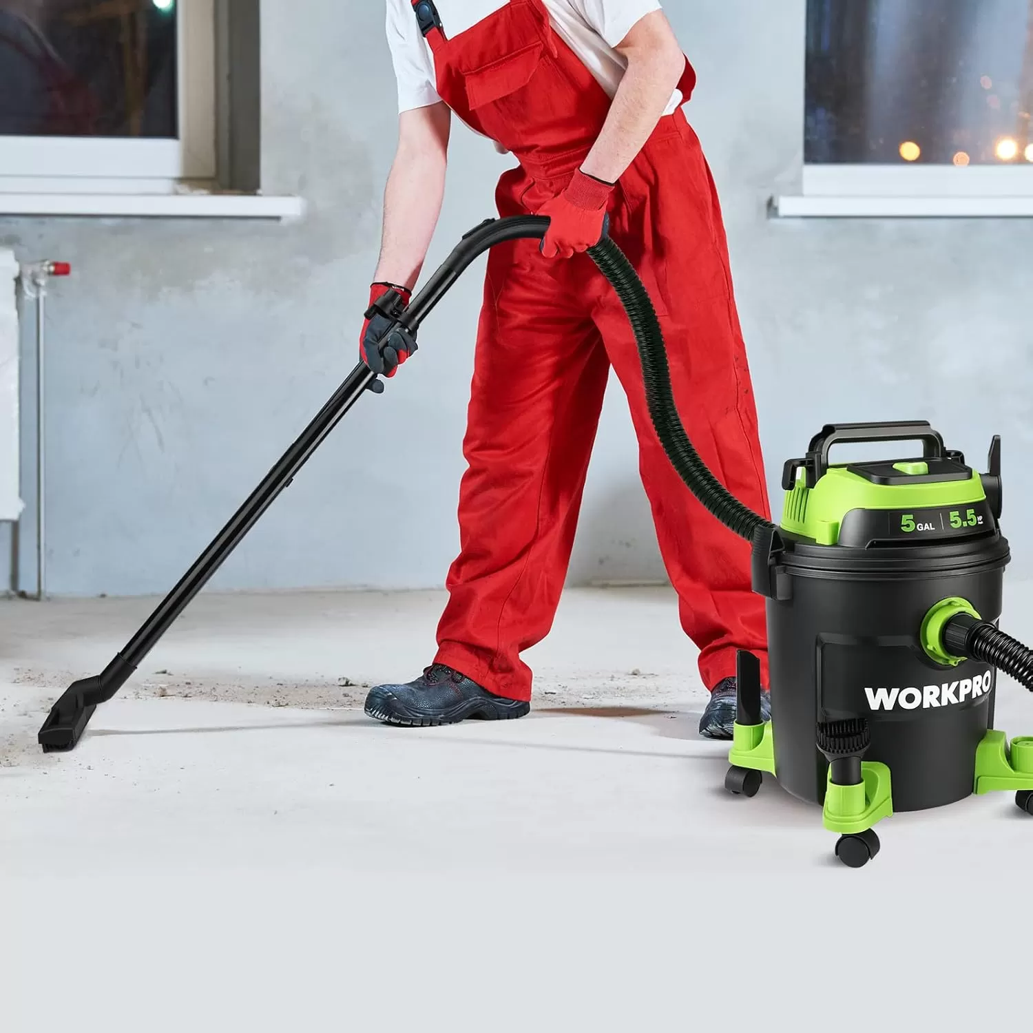 imageWORKPRO 5 Gallon WetDry Shop Vacuum 55 Peak HP Shop Vac Cleaner with HEPA Filter Hose and Accessories for HomeJobsite
