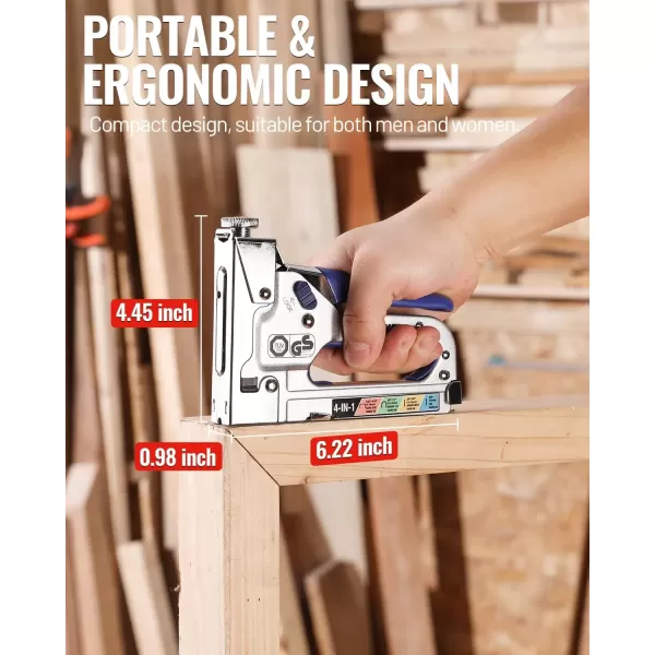 imageWORKPRO 4in1 Staple Gun Good Merry Christmas Gift Manual Brad Nailer with 2000 Counts Staples Upholstery Stapler Nail Gun for Fixing Material Decoration Carpentry Furniture Doors and Windows