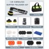imageWORKPRO Cordless Mini Buffer Polisher 12V Buffer Polisher for Car Detailing 5 Variable Speed Up to 3000RPM Compact Cordless Polisher Kit for Waxing DIY Projects Furniture Polishing