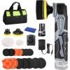 imageWORKPRO Cordless Mini Buffer Polisher 12V Buffer Polisher for Car Detailing 5 Variable Speed Up to 3000RPM Compact Cordless Polisher Kit for Waxing DIY Projects Furniture Polishing