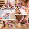 imageWORKPRO Full Size Cordless Hot Melt Glue Gun  12V Rechargeable Fast Preheating Glue Gun Kit with 15pcs Full Size Glue Sticks Auto Poweroff Glue Gun for DIY Project Art Craft  Pink RibbonPink